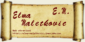 Elma Maletković vizit kartica